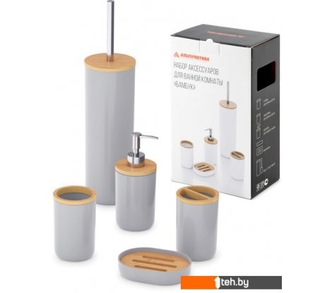  - Аксессуары для ванной и туалета Альтернатива Бамбук М8169 (серый) - Бамбук М8169 (серый)