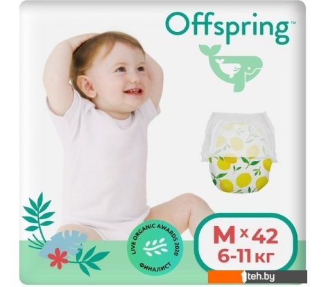  - Детские подгузники Offspring M 6-11кг Лимоны (42 шт) - M 6-11кг Лимоны (42 шт)