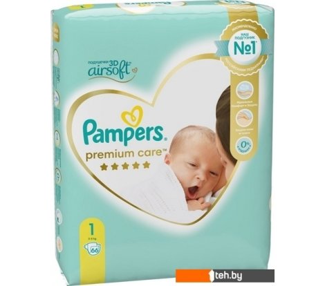  - Детские подгузники Pampers Premium Care 1 Newborn (66 шт) - Premium Care 1 Newborn (66 шт)