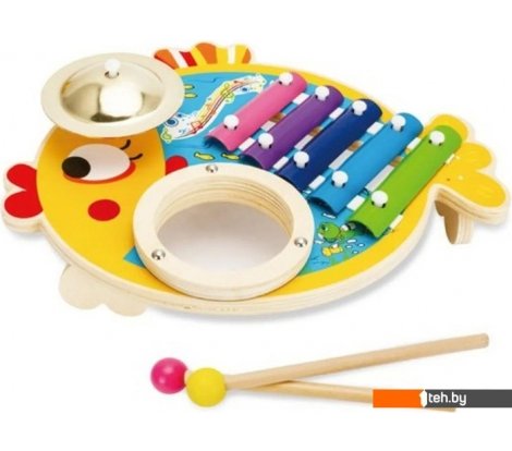  - Развивающие игрушки Mapacha Рыбка 3 в 1: ксилофон, барабан, тарелка 76810 - Рыбка 3 в 1: ксилофон, барабан, тарелка 76810