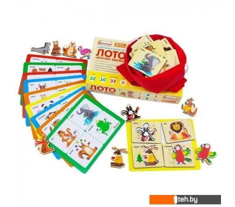  - Развивающие игрушки Alatoys Лото Весёлые зверята ЛТ14 - Лото Весёлые зверята ЛТ14