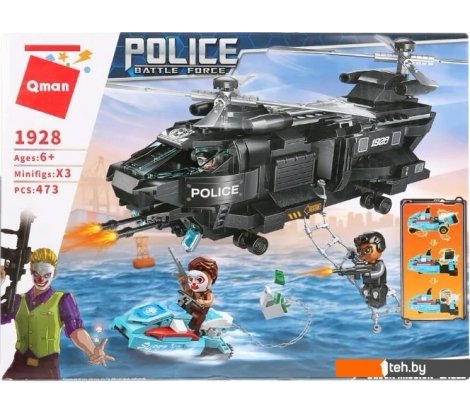  - Конструкторы Qman Police Battle Force 1928 Вертолет - Police Battle Force 1928 Вертолет