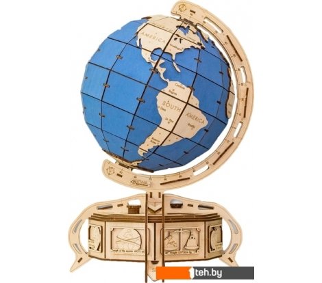  - Сборные модели Eco-Wood-Art Глобус (голубой) - Глобус (голубой)