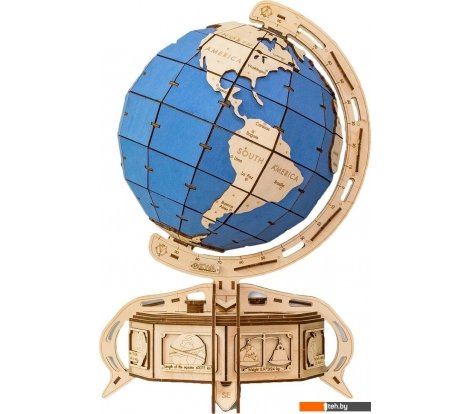  - Сборные модели Eco-Wood-Art Глобус (голубой) - Глобус (голубой)