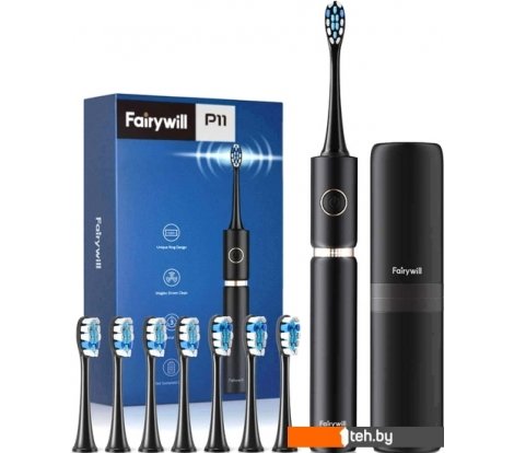  - Электрические зубные щетки и ирригаторы Fairywill P11 (черный, 8 насадок) - P11 (черный, 8 насадок)