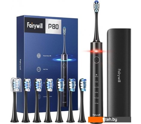  - Электрические зубные щетки и ирригаторы Fairywill P80 (черный, 8 насадок) - P80 (черный, 8 насадок)