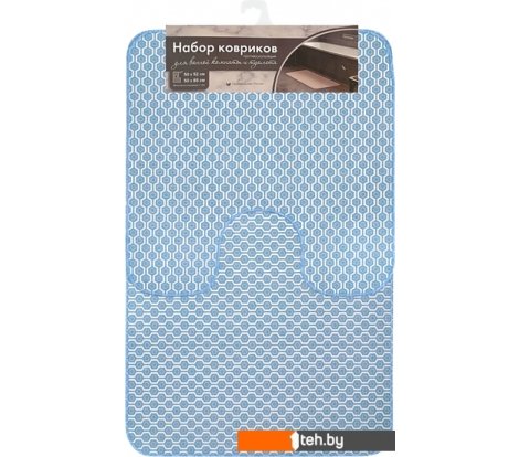  - Аксессуары для ванной и туалета Вилина 7060 001 (50x85, 50x52, противоскользящий, голубой) - 7060 001 (50x85, 50x52, противоскользящий, голубой)