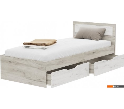  - Кровати Стендмебель Гармония КР-608 90x200 (дуб крафт белый/дуб крафт серый) - Гармония КР-608 90x200 (дуб крафт белый/дуб крафт серый)