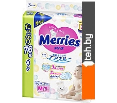  - Детские подгузники Merries M (76 шт) - M (76 шт)