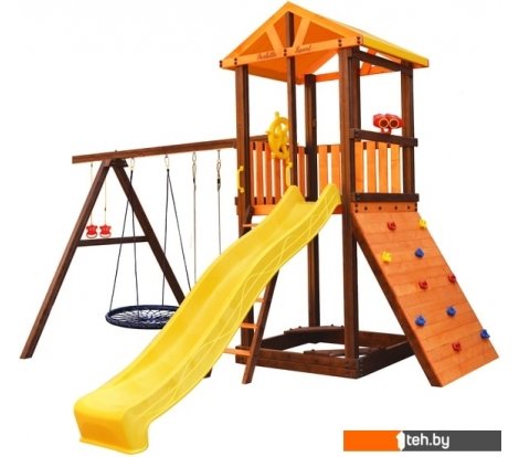  - Детские спортивные комплексы и игровые площадки Perfetto Sport Pitigliano-5 + качели Паутина - Pitigliano-5 + качели Паутина