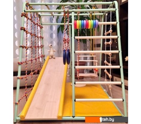  - Детские спортивные комплексы и игровые площадки Вертикаль Веселый малыш Maxi (горка, мягкие бортики, фисташковый) - Веселый малыш Maxi (горка, мягкие бортики, фисташковый)