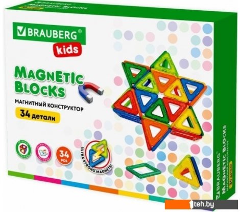  - Конструкторы BRAUBERG 663845 Kids Magnetic Big Blocks-34 - 663845 Kids Magnetic Big Blocks-34