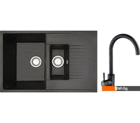  - Кухонные мойки БелЭворс Forma L + смеситель W4998-3-22 (черный) - Forma L + смеситель W4998-3-22 (черный)
