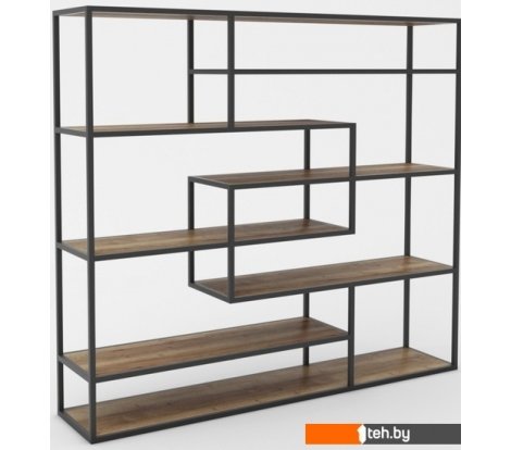  - Полки, стеллажи, системы хранения Hype Mebel Зиг-Заг 200x150 (черный/дуб галифакс олово) - Зиг-Заг 200x150 (черный/дуб галифакс олово)