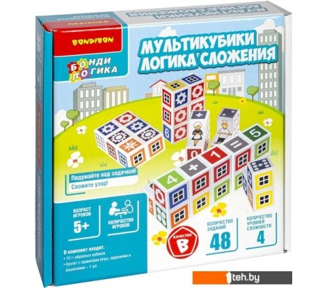  - Развивающие игрушки Bondibon Мультикубики. Логика сложения ВВ5081 - Мультикубики. Логика сложения ВВ5081