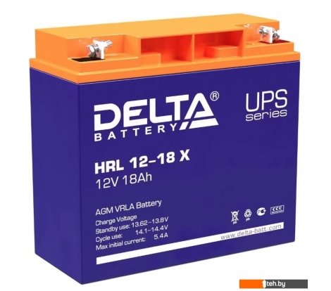  - Аккумуляторы для ИБП Delta HRL 12-18 X (12В/18 А·ч) - HRL 12-18 X (12В/18 А·ч)