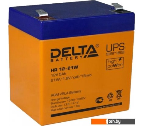  - Аккумуляторы для ИБП Delta HR 12-21W (12В/5 А·ч) - HR 12-21W (12В/5 А·ч)