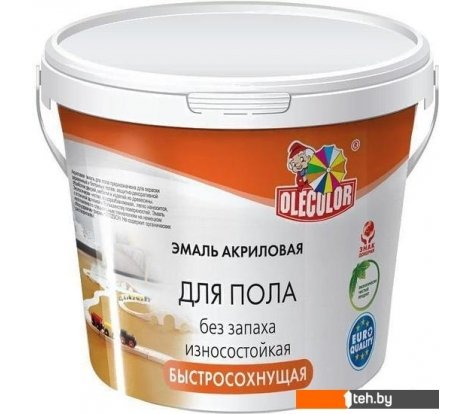  - Краски и эмали Olecolor Для пола акриловая 2.5 кг (красно-коричневый) - Для пола акриловая 2.5 кг (красно-коричневый)