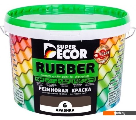  - Краски и эмали Super Decor Rubber 6 кг (№06 арабика) - Rubber 6 кг (№06 арабика)