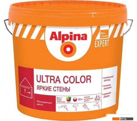  - Краски и эмали Alpina Expert Ultra Color База 1. 10 л (белый матовый) - Expert Ultra Color База 1. 10 л (белый матовый)