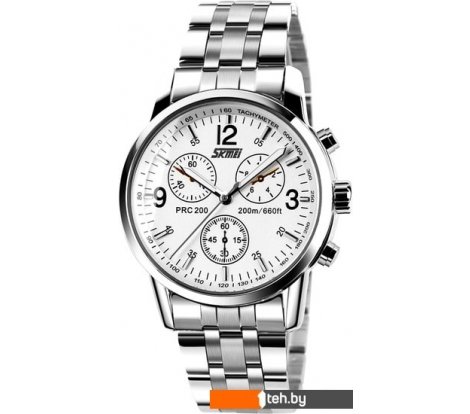  - Наручные часы Skmei 9070 (нержавеющая сталь/белый) - 9070 (нержавеющая сталь/белый)
