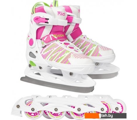  - Роликовые коньки Ricos Props PW-223B S (р. 33-36, белый/розовый) - Props PW-223B S (р. 33-36, белый/розовый)