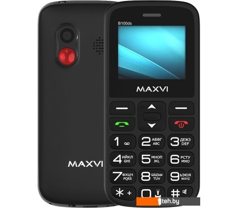  - Мобильные телефоны Maxvi B100ds (черный) - B100ds (черный)