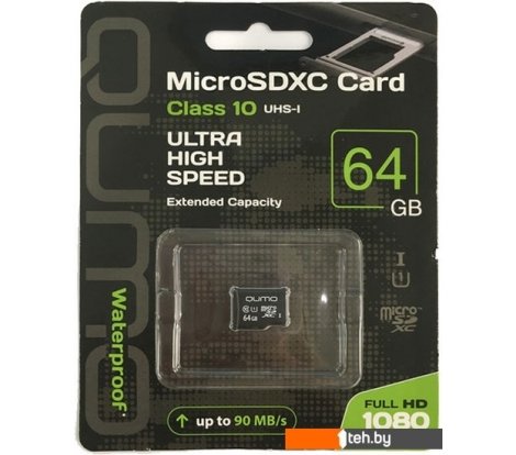  - Карты памяти QUMO microSDXC QM64GMICSDXC10U1NA 64GB - microSDXC QM64GMICSDXC10U1NA 64GB