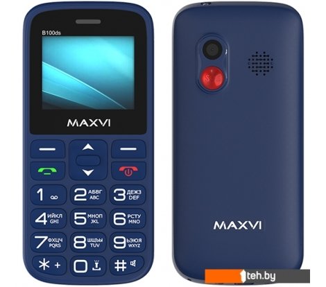  - Мобильные телефоны Maxvi B100ds (синий) - B100ds (синий)