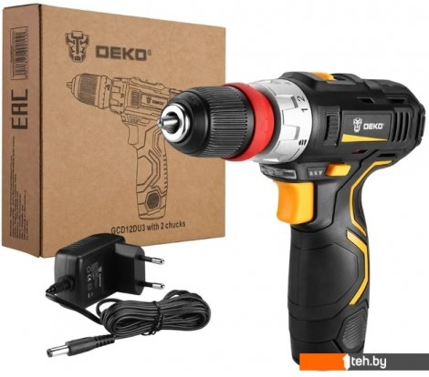  - Шуруповерты, гайковерты, электроотвертки Deko GCD12DU3 SET4 063-4038 (с 2-мя АКБ, кейс, набор оснастки) - GCD12DU3 SET4 063-4038 (с 2-мя АКБ, кейс, набор оснастки)
