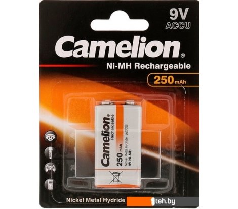  - Батарейки, аккумуляторы, зарядные Camelion HR6F22 250 mAh NH-9V250-BP1 - HR6F22 250 mAh NH-9V250-BP1