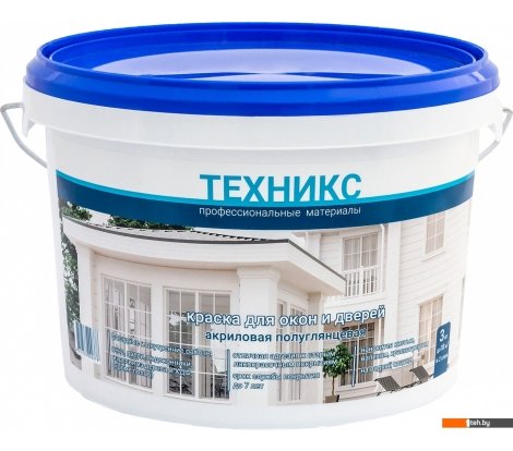  - Краски и эмали Техникс ВД-АК-1УГ Для окон и дверей 3 кг (белый полуглянцевый) - ВД-АК-1УГ Для окон и дверей 3 кг (белый полуглянцевый)