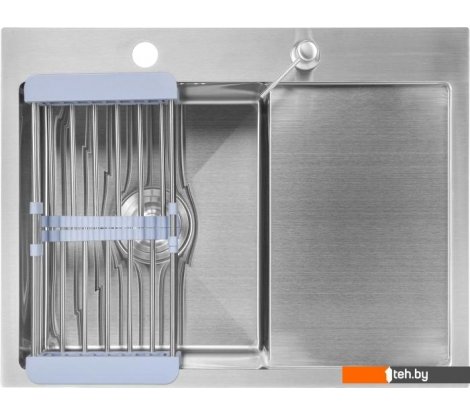 - Кухонные мойки Saniteco 6550-L (с сифоном, дозатором и коландером) - 6550-L (с сифоном, дозатором и коландером)