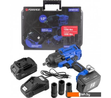  - Шуруповерты, гайковерты, электроотвертки FORSAGE F-WT02F1161 (с 2-мя АКБ, кейс) - F-WT02F1161 (с 2-мя АКБ, кейс)