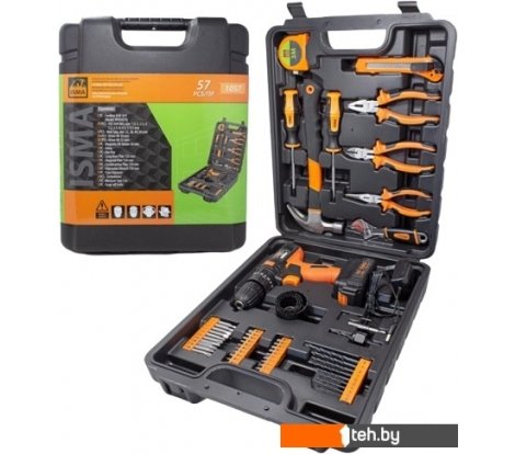  - Шуруповерты, гайковерты, электроотвертки ISMA 1057 (с 1-им АКБ, кейс, набор оснастки) - 1057 (с 1-им АКБ, кейс, набор оснастки)