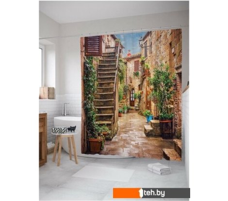  - Шторки и карнизы для ванн и поддонов JoyArty Цветочные улицы sc_14597 - Цветочные улицы sc_14597