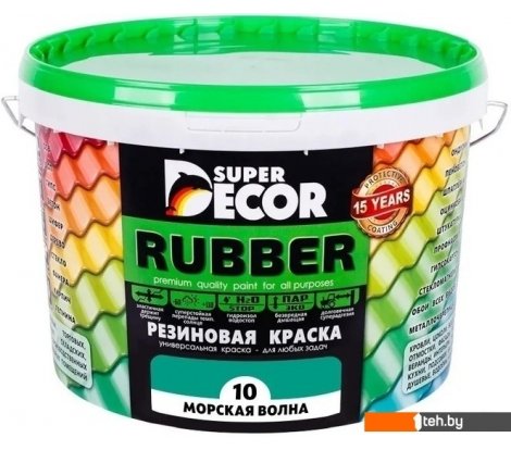  - Краски и эмали Super Decor Резиновая 6 кг (№10 Морская волна) - Резиновая 6 кг (№10 Морская волна)