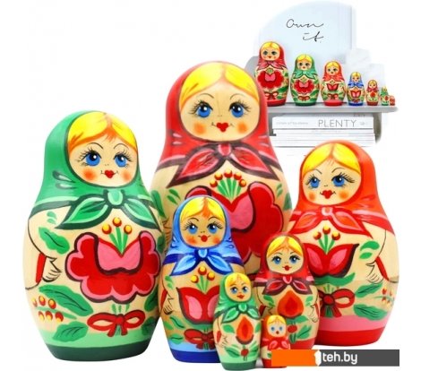  - Развивающие игрушки Брестская Фабрика Сувениров Набор традиционных матрешек с дизайном первых изготовленных на фабрике (набор 7 шт) - Набор традиционных матрешек с дизайном первых изготовленных на фабрике (набор 7 шт)