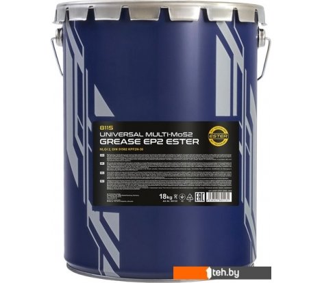  - Смазки, пасты и очистители для механических, электрических узлов Mannol MoS2 EP-2 18 кг 8115 - MoS2 EP-2 18 кг 8115