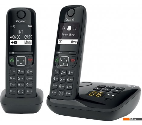  - Радиотелефоны DECT Gigaset AS690A DUO RUS (черный) - AS690A DUO RUS (черный)