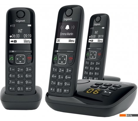  - Радиотелефоны DECT Gigaset AS690A Trio RUS (черный) - AS690A Trio RUS (черный)