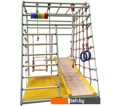  - Детские спортивные комплексы и игровые площадки Вертикаль Веселый малыш Next (горка, мягкие бортики, фисташковый) - Веселый малыш Next (горка, мягкие бортики, фисташковый)