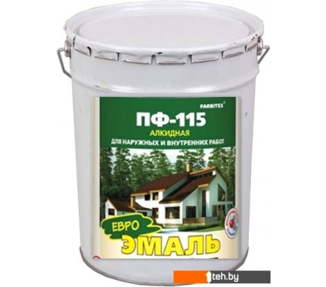 - Краски и эмали Farbitex ПФ-115 20 кг (терракотовый) - ПФ-115 20 кг (терракотовый)