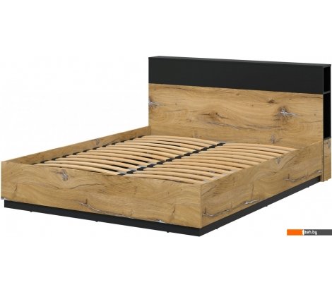 - Кровати Интерлиния Quartz QZ-К160 (дуб нокс/черный) - Quartz QZ-К160 (дуб нокс/черный)