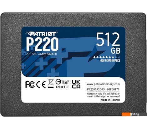 - SSD Patriot P220 512GB P220S512G25 - P220 512GB P220S512G25