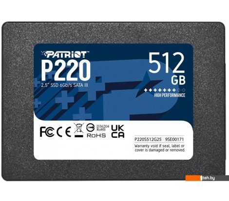  - SSD Patriot P220 512GB P220S512G25 - P220 512GB P220S512G25