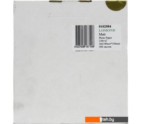  - Бумага и материалы для печати Lomond Матовая 10x15 230 г/кв.м. 500 листов (0102084) - Матовая 10x15 230 г/кв.м. 500 листов (0102084)