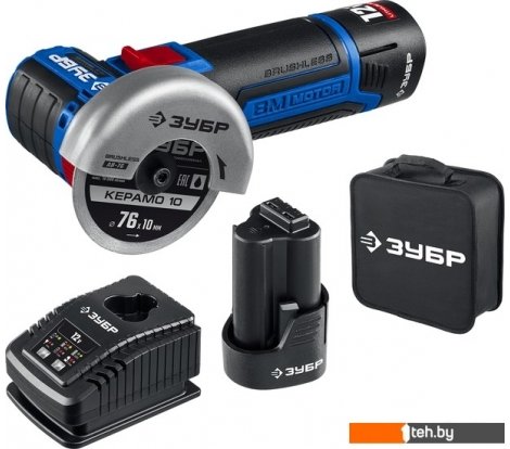  - Угловые шлифмашины (болгарки) Зубр Профессионал AB-76-22 (с 2-мя АКБ, сумка) - Профессионал AB-76-22 (с 2-мя АКБ, сумка)