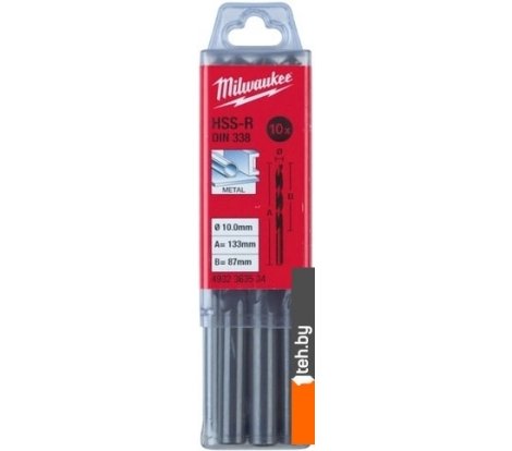  - Сверла, буры, зенкеры Milwaukee 4932363534 (10 предметов) - 4932363534 (10 предметов)