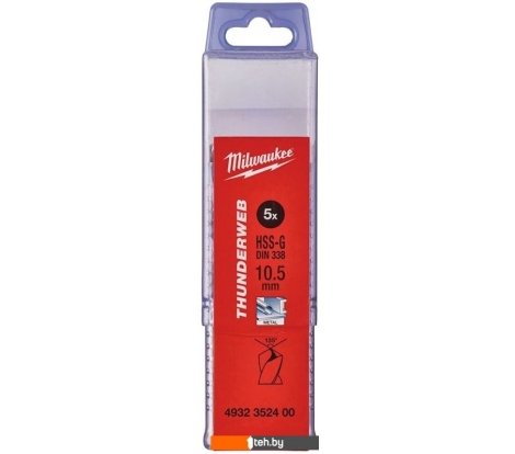  - Сверла, буры, зенкеры Milwaukee 4932352400 (5 предметов) - 4932352400 (5 предметов)